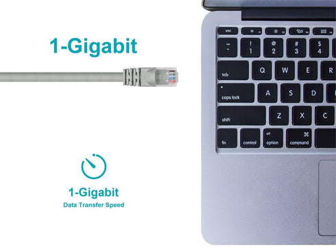 Monoprice 7FT 24AWG Cat6 550MHz UTP Ethernet Bare Copper Network Cable - Gray...