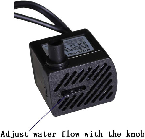 Submersible Water Pump with LED Light for Indoor Tabletop Fountains Aquarium Fish Tank (180L/H 3W)...