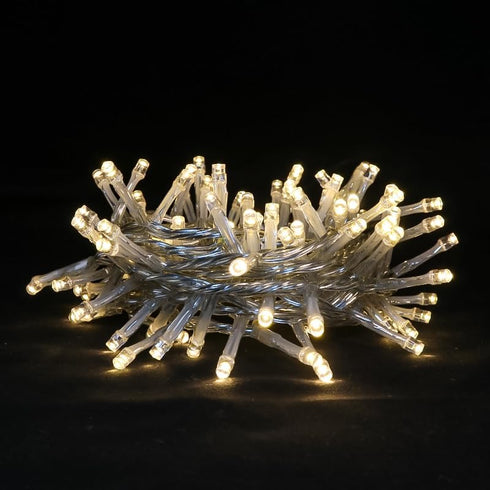 LED Christmas Tree Lights - Mini Warm White String Lights Plug in, 8 Modes Outdoor Christmas Lights for Tree Party Decorations, 100 LED 8 Feet, Cl...