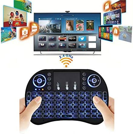 Wireless Mini Keyboard Remote Control Touchpad Mouse Combo Controller with RGB Backlit for Android TV Box Smart TV with OS+USB PC Computer Laptop ...