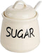 HAOTOP Porcelain Sugar Bowl with Lid and Spoon 12oz (Beige)...