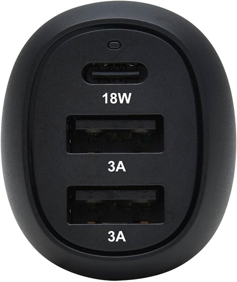 Tripp Lite USB Car Charger, 3 Port USB Car Charger, 36W Max - USB-C PD 3.0 Up to 18W, 2 USB-A QC 3.0 Up to 36W, Black (U280-C03-36W-1B)...