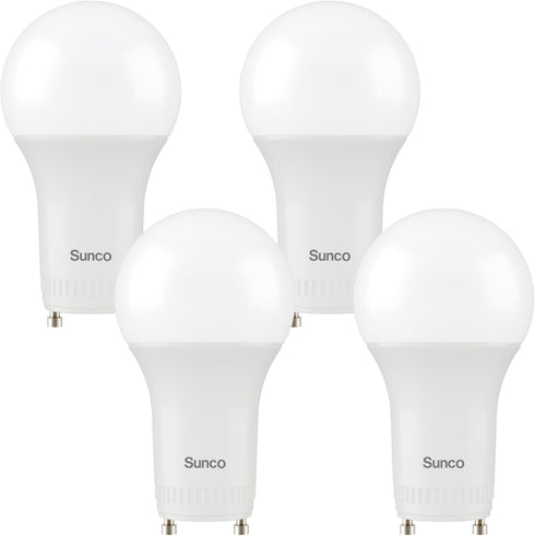 Sunco Lighting 4 Pack GU24 LED Light Bulbs 2 Prong A19, CRI91 5000K Daylight, 9W Equivalent 60W, CFL Replacement 800 Lumens, Bright Dimmable Twist...