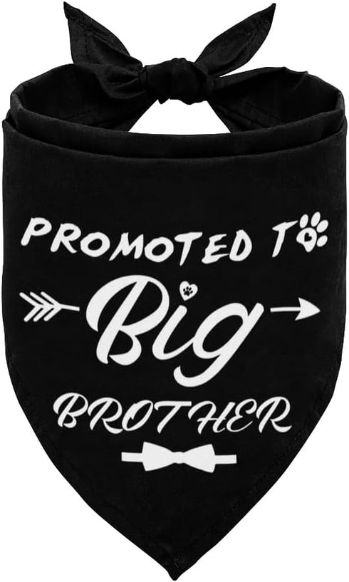 Dog Bandana, Promoted to Big Brother Dog Bandana, Dog Scarf Classical Black Printing, Dog Scarf Accessories, Dog Bandana Pet Scarf, Pet Black Scar...