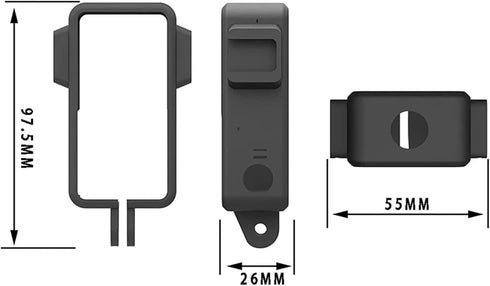 Action 2 Protective Frame with Hot Shoe Base Anti-Drop Dust Protection case Cover Mount+ Action 2 Screen Protector Kits for DJI osmo Action 2 Came...