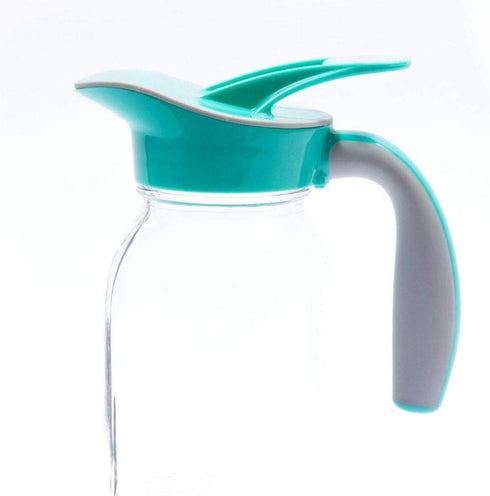 Ergo Spout mason jar traditional styled spout with ergonomic handle for syrup, dressing, gravy, sauce – nonsealing flip top cover (REGULAR MOUTH, ...