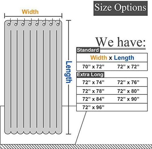 Ultimate Waterproof Fabric Shower Curtain or Liner, Breathable TPU & Machine Washable, Use for Bath Tub/Stall in Home and Hotel, White, 70"x72"...