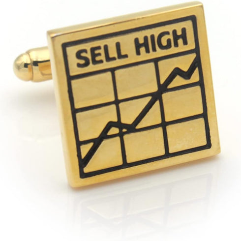 Buy Low Sell High Stock Market Financial Consultant Investment Banking Gold Cufflinks...