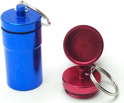 FAYALA Aluminum Waterproof Pill Case Bottle and Pill Container Pill Box 2 Packs Large Aluminum Waterproof Pill Box for Medicine,Metal Pill Keychai...