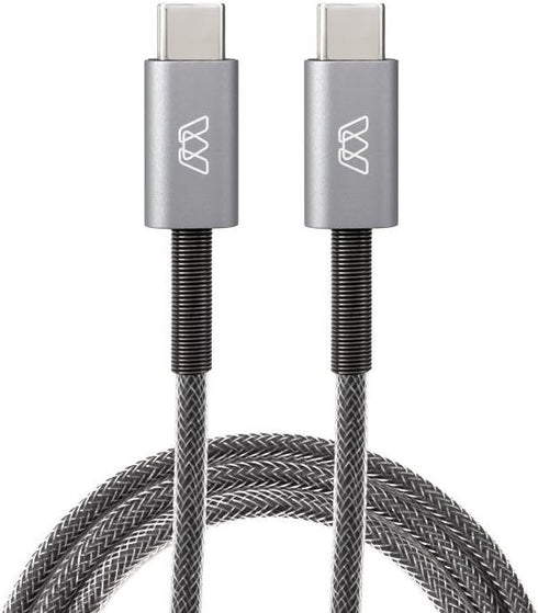 MOS Spring USB-C Cable - USB-C to USB-C, Deep Grey, 3 ft...