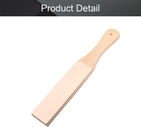 Utoolmart Double Side Leather Strop for Knife Sharpening, 1.7" by 10.8" Stropping Block Handmade Razors Polishing Board, for Honing Knives, Woodwo...
