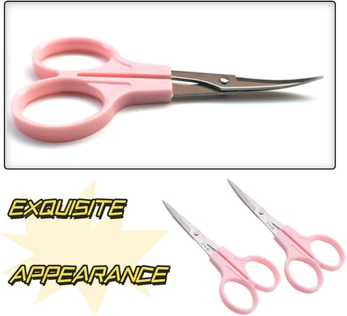 Embroidery Curved Scissors, 3 Pcs, Stainless Steel, for Cross Stitch, Sewing, Crafting, Dressmaking, Pink...