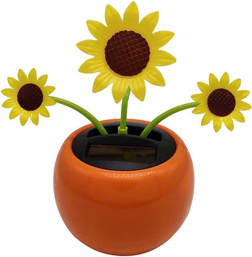 Yellow Solar Powered Dancing Flower, Decoration Gift, Swinging Dancer Toy, No Battery Required, Car Decor Kids Toys, Sunflower Car Decoration(Sun ...