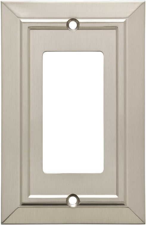 Franklin Brass Classic Architecture (1-Pack) Decorative Light Switch Cover Brushed Nickel 1-Gang Decorator/Rocker Wall Plate Single Switch Plate C...
