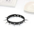 Flongo Gothic Black Rivet Leather Spiked Necklace Neckband Choker, Unisex Spike Studded Punk Rock Biker Wide Strap Leather Collar Necklace, Rivets...