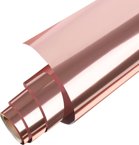 Metallic HTV 12" X 6ft Heat Transfer Vinyl Roll Rose Gold Foil Iron On Vinyl for Tshirt Compatible with All Cutting Machines...