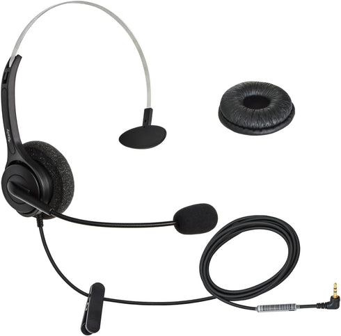 DailyHeadset 2.5 mm Jack Phone Headset On Ear Headphones Hands Free for Cordless Landline Telephones...