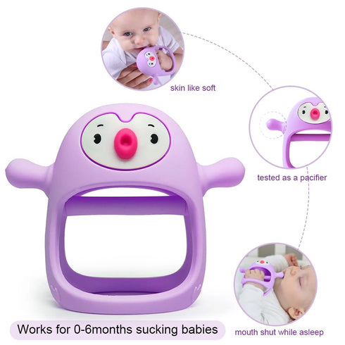 Smily Mia Smily Mia Penguin Teethers, Silicone TeethingToys for Babies 0-6Months, Baby Teethers for 3-6Months, Hand Teether for Infants, Pacifiers...