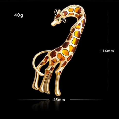 Enamel Giraffe Animal Brooch Pin for Women Men Fashion Rhinestone Gold Tone Dress Hat Costume Accessories Creative Christmas Birthday Holiday Deco...