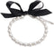 Dog Cat Pearls Necklace Collar with Bling Accessories and Ribbon Bow Pet Puppy Jewelry for Female Dogs Cats Small Medium (L, White)...