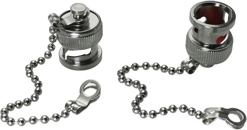 BNC Coax Cap 4PCS BNC Female Protective Water Dust Cap Cover with Chain for RF Coaxial Adapter...