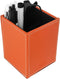 Pen Pencil Holder Cup Container PU Leather Desk Organizer Stand Decor Brush Scissor Holder Decoration Office Desk Home School (Orange, 3.54" x 3.5...
