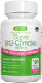 Super B12-Complex 1000mcg, Sublingual & Methylated Vitamin B12, Methylcobalamin, Adenosylcobalamin & Hydroxocobalamin, 180 Servings, Clean Label, ...
