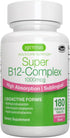 Super B12-Complex 1000mcg, Sublingual & Methylated Vitamin B12, Methylcobalamin, Adenosylcobalamin & Hydroxocobalamin, 180 Servings, Clean Label, ...