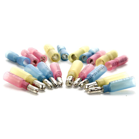 300PCS Heat Shrink Bullet Connectors, Camtek Heat Shrink Female & Male Bullet Butt Connector Insulated Waterproof Marine Crimp Automotive Electric...
