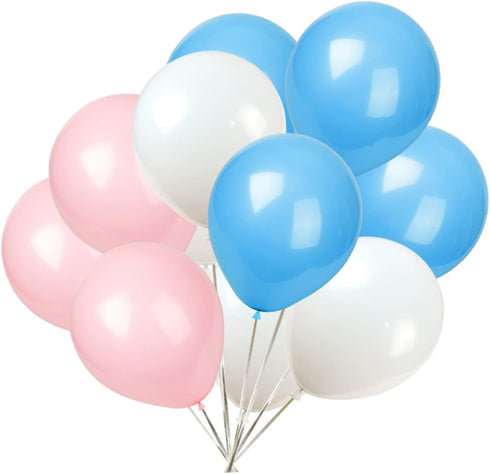 White light pink light blue Balloons,100 Pack 12 Inch Latex Balloons,for Baby Shower Birthday Boy or Girl Gender Reveal Party Supplies Party Decor...