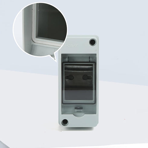 2 Way Circuit Breaker MCB Distribution Protection Box with DIN Rail, IP65 Waterproof,for Miniature Circuit Breaker, Electrical Box for Indoor Wall...