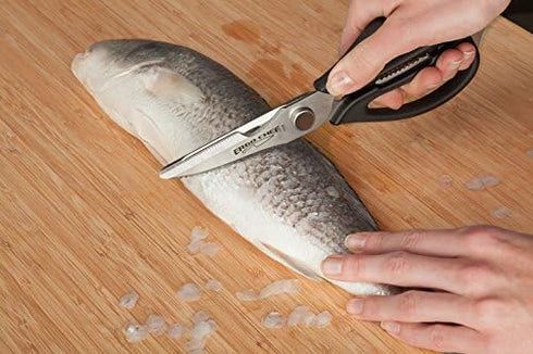 Ergo Chef All-Purpose Come-Apart Kitchen Shears for Poultry, Fish, Vegetables, Herb Stripper, Bottle Opener (Black)...