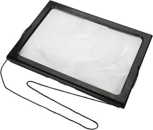 Sonew Foldable A4 Magnifying Glass, 3X Magnifier Reading Lamp with 4 LED Lights, Reading Accessory with Battery Power Supply for Home Travel and O...