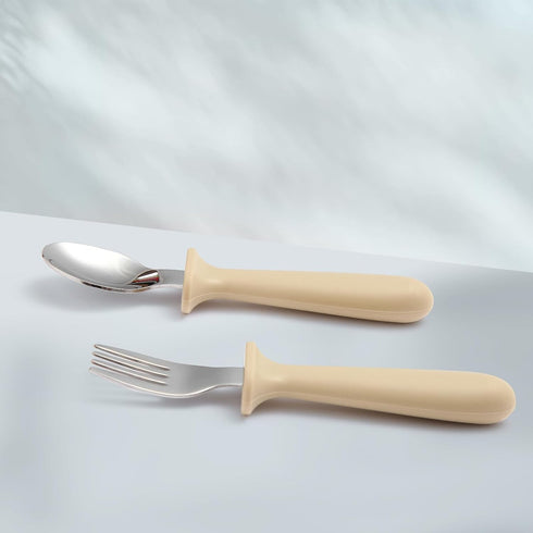 Silicone Baby Feeding Set, 2 Pack Divided Suction Plates for Baby, 2 Pack Spoons and Forks Set Baby Eating Essentials, Feeding Supplies for Toddle...