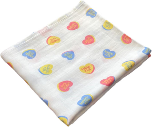 Filipino Mahal Kita Swaddle Blanket - Bamboo Viscose and Cotton Muslin Baby Receiving Blanket | Soft, Breathable & Skin-Friendly Baby Wrap...