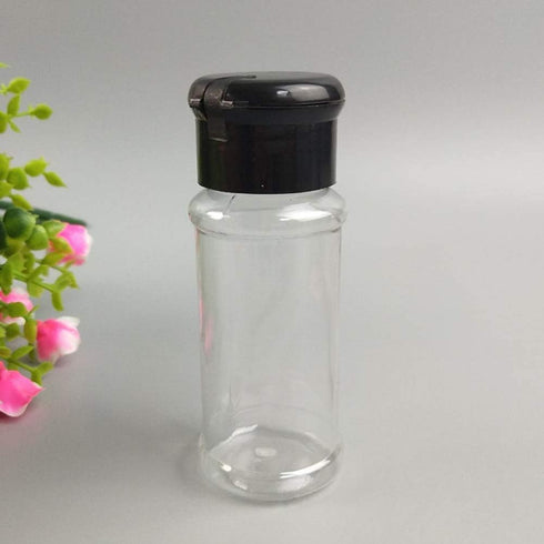 Set of 24 Pcs Plastic Spice Bottles with Sifter Lid 3 Oz. Clear Reusable Containers Jars for Home Kitchen Herbs Seasonings Confectionary Toppings ...