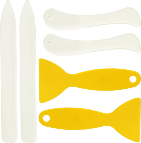 WONVOC 6 pcs Bone Folders, Crease Makers, Scoring Tool, Plastic Bone Folder Paper Creaser, Folding Bookbinding Tool, Origami Tools for Making Pape...