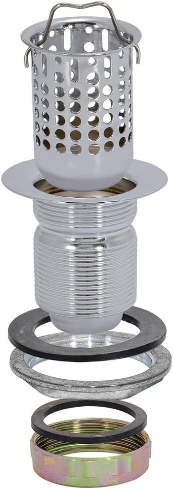 EZ-FLO 3 Inch Removable Kitchen Sink Strainer Drain Extended Shank Junior Duo, Stainless Steel, 1-7/8 Inch to 2-1/4 Inch Opening, 30037...