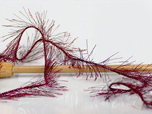 Large 100 Gram Skein Burgundy Pink Eyelash Dazzle Metallic Eyelash Yarn......