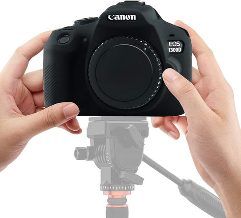 Camera Case for Canon EOS Rebel T6 T7, Silicion Rubber Camera Case Cover Detachable Protective for EOS 1300D Rebel T6/ EOS 1500D Rebel T7 KISS X90...