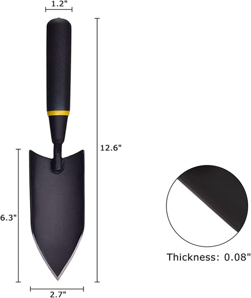 Garden Trowel Gardening Hand Tool Heavy Duty Carbon Steel Garden Hand Shovel Planting Tool with Bend-Proof Rubber for Digging Planting, Transplant...