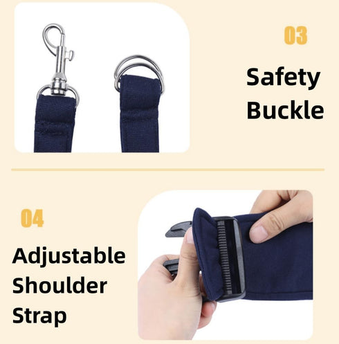 Adjustable & Reversible Dog/Cat Sling Carrier – Comfortable Pet Travel Bag for Small to Medium Dogs & Cats with Secure Strap Buckle (Black)...