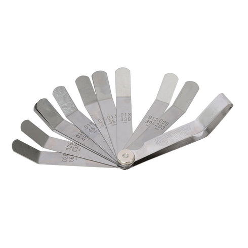 OEMTOOLS 25304 12-Blade Gauge Value Tap Feeler, Motorcycle Feeler Gauge Set, Spark Plug Feeler Gauge, Angled Feeler Gauge Set, Go and No Go Gauges...