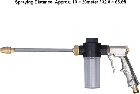 Garden Hose Spray Cleaning Tool, Rotatable High Pressure Water Adjustable Household Oxidation Resistant Flexible for Watering for 1/2in Pipe...