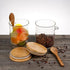 123Arts Glass Container Sugar Bowl Spice Jar Food Storage with Wooden Lid and Spoon...