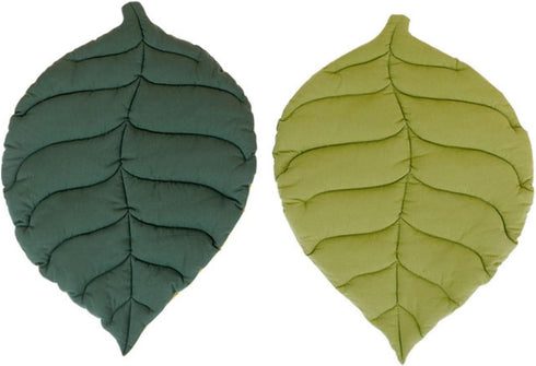 MOJUN Leaf Shaped Pet Mat for Dog Cat, Double Sided Design Cat Puppy Bed Cushion, Super Soft Cotton Portable Camping Sleeping Mat for Cats and Sma...