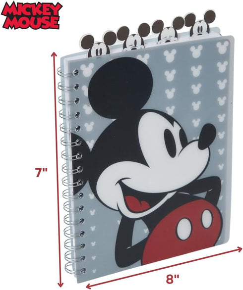 Innovative Designs Disney Mickey Mouse Journal Notebook, Spiral Bound, 96 Lined Pages, 8 x 7 inches, Grey...