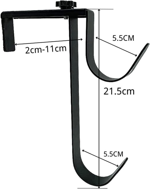 HERSENT Pool Pole Hanger, 2 PCS, Pool Hooks for Pole, Pool Fence Hooks, Metal Hooks for Hanging Pool Tool Leaf Rakes, Nets, Brushes, Skimmers, Adj...