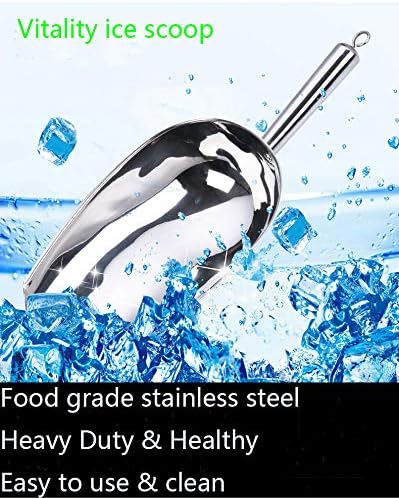 Ice Scoop 12oz, 11 Inch Medium Stainless Steel Metal Food Scoops for Kitchen Party Bar Wedding, Durable & Heavy Duty, Dishwasher Safe....