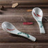 Ceramic Soup Spoons set, Chinese Style Glaze Porcelain Rice Spoons, Asian Tableware spoons Set of 4 (Dark green)...